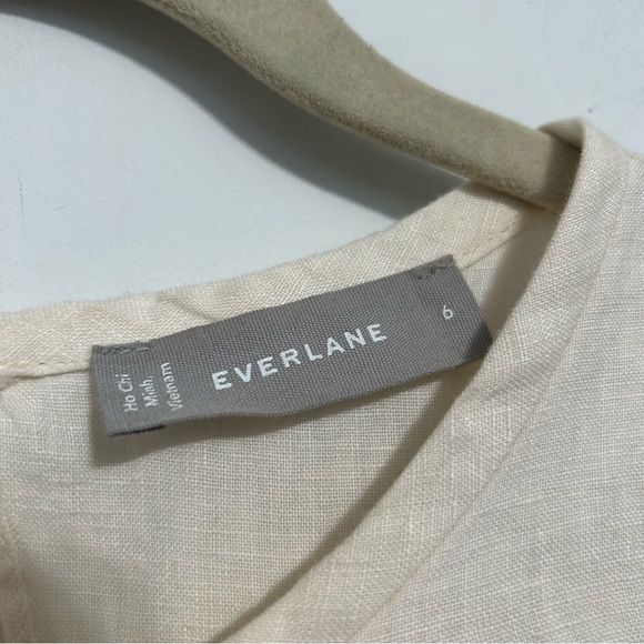 Everlane The Linen Open Back Dress Sz 6 Cream - Picture 13 of 14